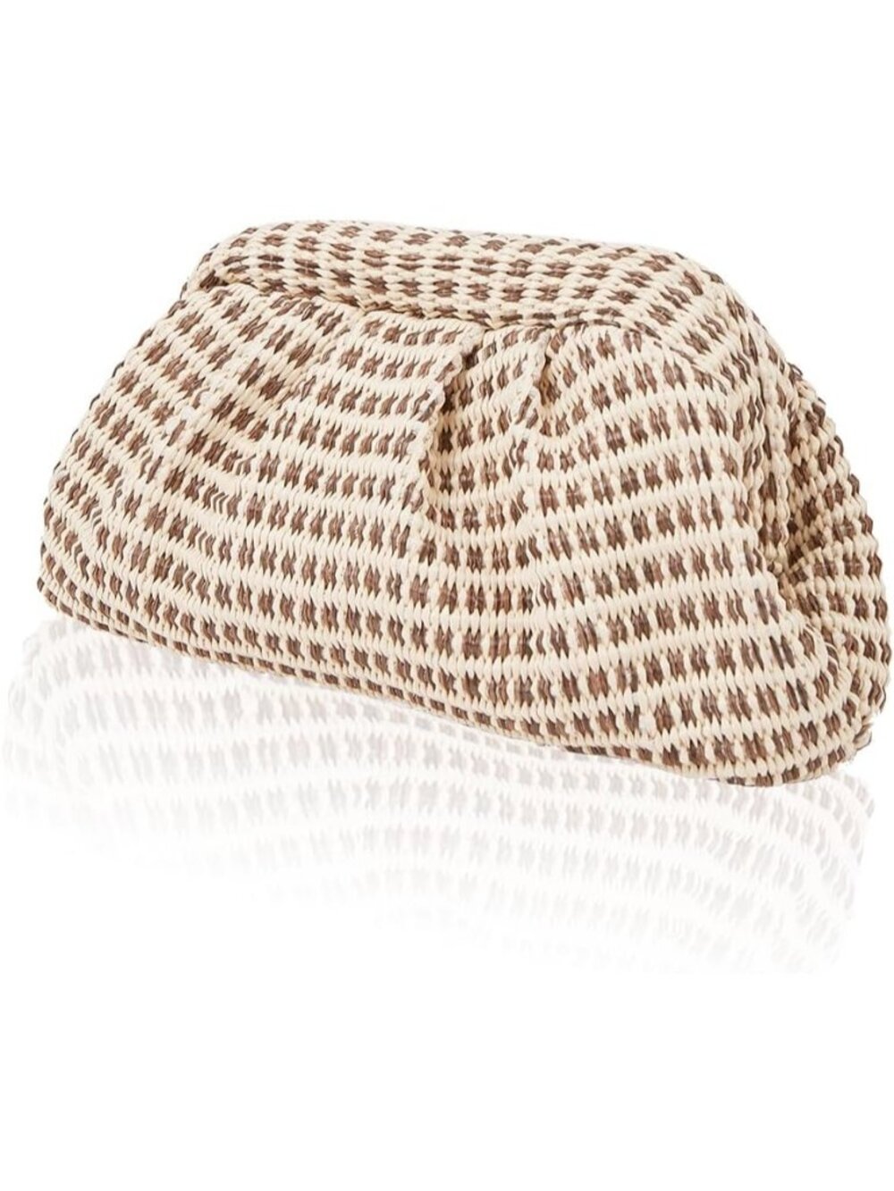 Women's Beige Shoulder Bag Summer Purse Woven Beach Straw Clutch Slouchy Design